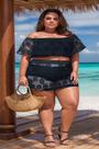 saída de praia plus size Mini saia arrastão boxe arrastão renda tamanho grande TAM 46 AO 60