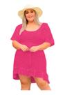 Saída De Praia Tricot Plus Size Babado Manguinha