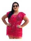 Saída De Praia Vestido Com Ilhós Franja Plus Size Saída De Praia Vestido Com Ilhós Franja Plus Size