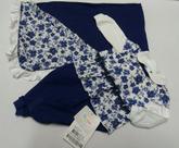 Saida Maternidade Bebê Menina Paraiso Floral Azul Ref 7571