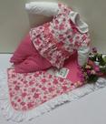 Saida Maternidade Bebê Menina Paraiso Floral Rosa Cod 7571