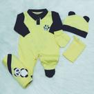 Saída maternidade bebê panda amarelo