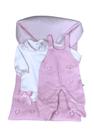 Saída Maternidade Body Jardineira Rosa Beth Bebe