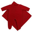 Saída Maternidade de Tricot Luxo Macacão e Manta Bebê Menina