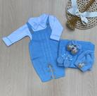 Saída Maternidade Menino Cavalinho 6 Peças Kit Completo Tricot Tam P