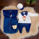 Saída Maternidade Menino Roupa de Bebê Plush Bryan Kit 4 Peças Saída Maternidade Menino Roupa de Bebê Plush Bryan Kit 4 Peças