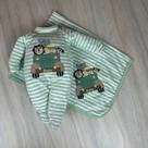 Saída Maternidade Menino Safari - 100% Algodão com Bordado Fofo