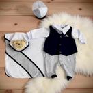 Saída Maternidade Menino Smoker 05 Peças Roupas de Bebê