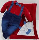 Saída Maternidade Plush Luxo Paraiso Bebê Menino Ref. 11635