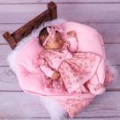 Saída Maternidade Rosa Menina Com Saco De Dormir Yasmim