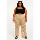 Saida Praia Calça Plus Size Piscina Passeio Trico Modal Crochê Confortável Cintura Alta com Ajuste