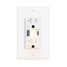 Saídas USB C, luz noturna Greencycle 20A, tomada de parede de 4,8 A