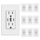 Saídas USB ELEGRP 30W 6,0 A USB C, tomada de parede de 3 portas, pacote com 10