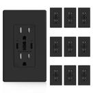 Saídas USB ELEGRP 30W 6,0 A USB C, tomada de parede de 3 portas, pacote com 10