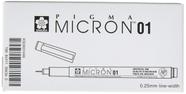 Sakura Micron Bolígrafo de Dibujo 01 Negro 0,25 mm Paquete de 12