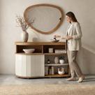 Sala de Estar Buffet Espelho Tamburato 50mm Magnum Cinamomo/Off White Sala de Estar Buffet Espelho Tamburato 50mm Magnum Cinamomo/Off White