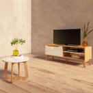 Sala de Estar Completa para TV Até 60 Polegadas Lótus 1 Porta Carvalho/Off White - Artely Móveis