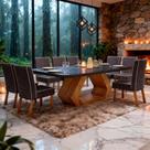 Sala de Jantar 220x110 Lottus MDF/Vidro Grafite 8 Cad Bom Pastor Sala de Jantar 220x110 Lottus MDF/Vidro Grafite 8 Cad Bom Pastor