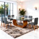 Sala de Jantar 220x110 Stone 8 Cadeiras Ayla Bom Pastor