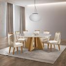 Sala de Jantar 6 Cad c Vidro 1,35m - Rubi Veneza - LJ Móveis