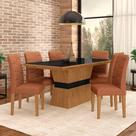 Sala De Jantar 6 Cadeiras Nazca Cinamom/pret/terrac - Móveis Arapongas