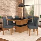 Sala De Jantar 6 Cadeiras Nazca Cinamomo/pret/cinza - Móveis Arapongas