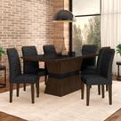 Sala De Jantar 6 Cadeiras Nazca Imbuia/preto/preto - Móveis Arapongas