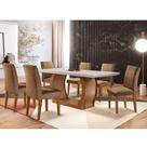 Sala De Jantar 6 Cadeiras Rufato Animalle ChocImb/laq Off Sala De Jantar 6 Cadeiras Rufato Animalle ChocImb/laq Off