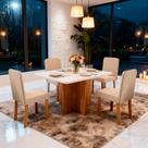Sala de Jantar 90x90 Agile 4 Cadeiras Bom Pastor Sala de Jantar 90x90 Agile 4 Cadeiras Bom Pastor