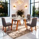 Sala de Jantar 90x90 Mavie MDF/Vidro Off 4 Cad. Bom Pastor Sala de Jantar 90x90 Mavie MDF/Vidro Off 4 Cad. Bom Pastor