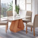 Sala de Jantar Agata 130 Cm com 4 Cadeiras Clarice Wood