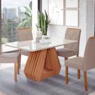 Sala de Jantar Agata 130 Cm com 4 Cadeiras Fernanda Wood Sala de Jantar Agata 130 Cm com 4 Cadeiras Fernanda Wood