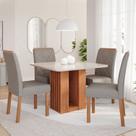 Sala de Jantar Ariela 95x95cm com 4 Cadeiras Fernanda