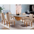 sala de jantar Aster 180 Tampo em MDF Canto Reto com 6 Cadeiras Liz Moderna sala de jantar Aster 180 Tampo em MDF Canto Reto com 6 Cadeiras Liz Moderna