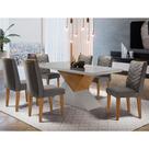 Sala de jantar Aster 180 Tampo em MDF e Vidro com 6 Cadeiras Liz Moderna