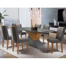 Sala de jantar Aster 180 Tampo em MDF e Vidro com 6 Cadeiras Liz Moderna Sala de jantar Aster 180 Tampo em MDF e Vidro com 6 Cadeiras Liz Moderna