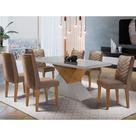 Sala de jantar Aster 180 Tampo em MDF e Vidro com 6 Cadeiras Liz Moderna
