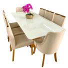 Sala de Jantar com Vidro 8 Cadeiras 2,0x1,0m - Lara - Art Salas Sala de Jantar com Vidro 8 Cadeiras 2,0x1,0m - Lara - Art Salas