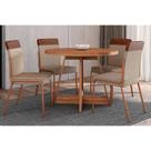 Sala de Jantar Completa Átria 1594 Aço c/ Tampo Madeirado 100cm e 4 Cadeiras Duo Rose/Freijó/Nogal - Rose/Areia - Caramelo - Carraro Sala de Jantar Completa Átria 1594 Aço c/ Tampo Madeirado 100cm e 4 Cadeiras Duo Rose/Freijó/Nogal - Rose/Areia - Caramelo - Carraro