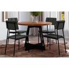 Sala de Jantar Completa Átria 1594 Aço c/ Tampo Madeirado 100cm e 4 Cadeiras Lou Preto/Nogal - Preto/Grafite - Carraro Sala de Jantar Completa Átria 1594 Aço c/ Tampo Madeirado 100cm e 4 Cadeiras Lou Preto/Nogal - Preto/Grafite - Carraro