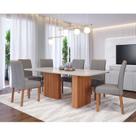Sala de Jantar Ester 180cm com 6 Cadeiras Clarice Wood