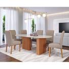 Sala de Jantar Ester 210cm Oval com 6 Cadeiras Fernanda Wood