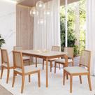 Sala de Jantar Ficus 160cm com 6 Cadeiras Buriti