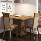 Sala de Jantar Gabi Mesa Tampo de Madeira 2 Cadeiras Madesa