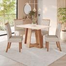 Sala de Jantar Hebe Mesa 120 Cm Canto Reto 4 Cadeiras Espresso Móveis