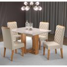 Sala de Jantar Ligia C 4 Cad Iza Mel Bege Vd Off White