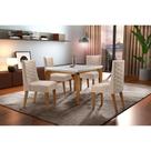 Sala De Jantar Liz 120 Tampo MDF Canto Reto Com 4 Cadeiras Safira Rufato
