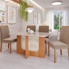 Sala de Jantar Louise 1,30 com 4 Cadeiras Clarice