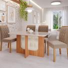 Sala de Jantar Louise 1,30 com 4 Cadeiras Juliana