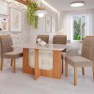 Sala de Jantar Louise 1,30 com 4 Cadeiras Juliana